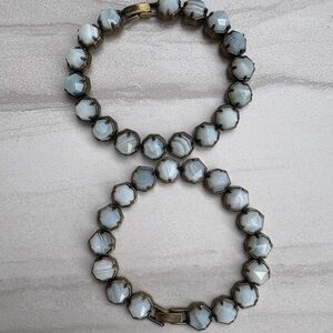 Kendra Scott white banded agate stone bracelets